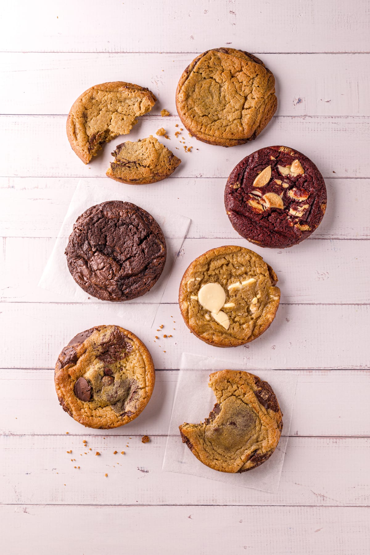 Cookies sortidos da Monkey Cookie vistos de cima