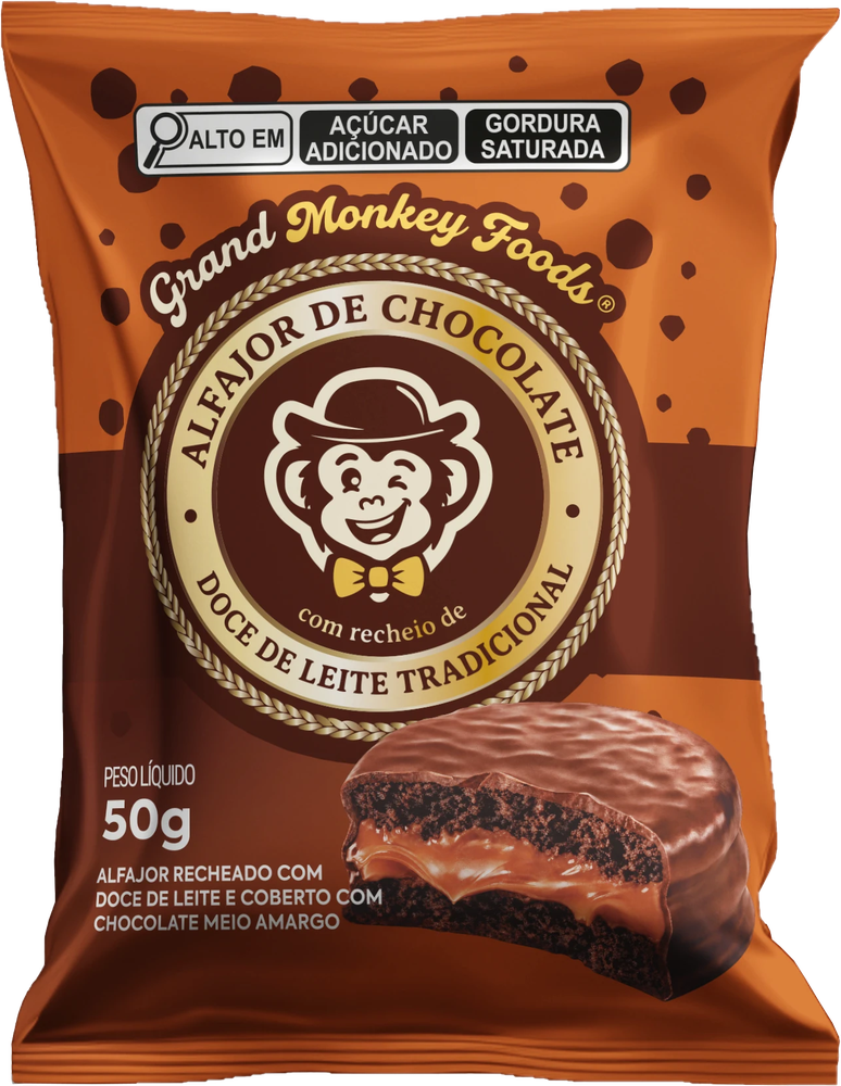 Embalagem — Alfajor de Chocolate com Doce de Leite